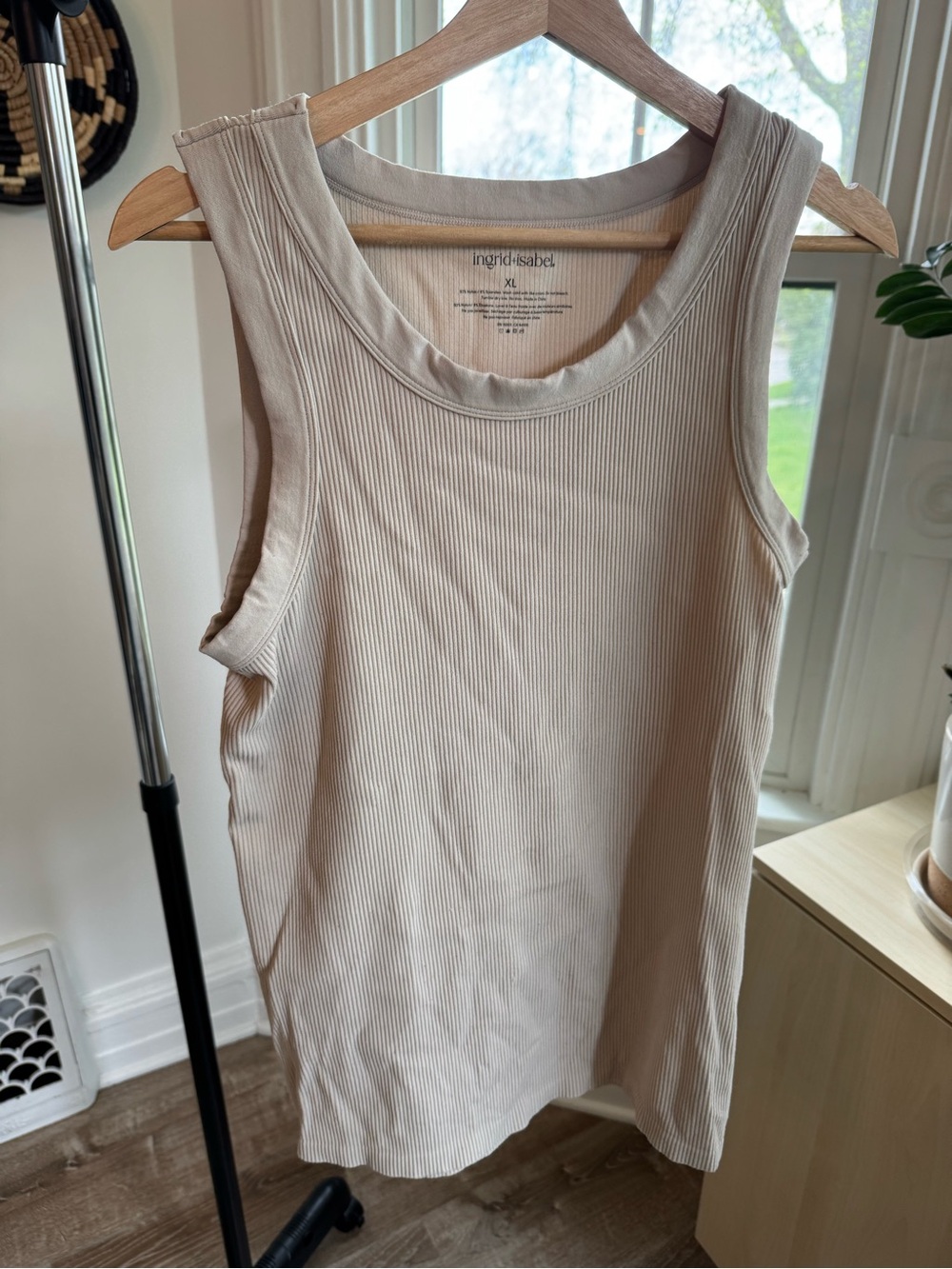 Maternity Ingrid & Isabel Ribbed Tank Top - Beige